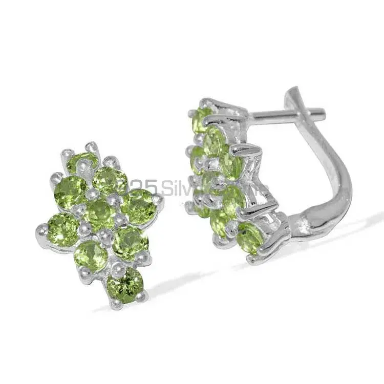 925 Sterling Silver Earrings Exporters In Natural Peridot Gemstone 925SE879_0