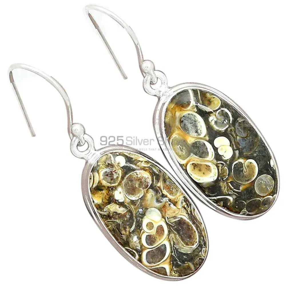 925 Sterling Silver Earrings Exporters In Natural Turtella Jasper Gemstone 925SE2594_3