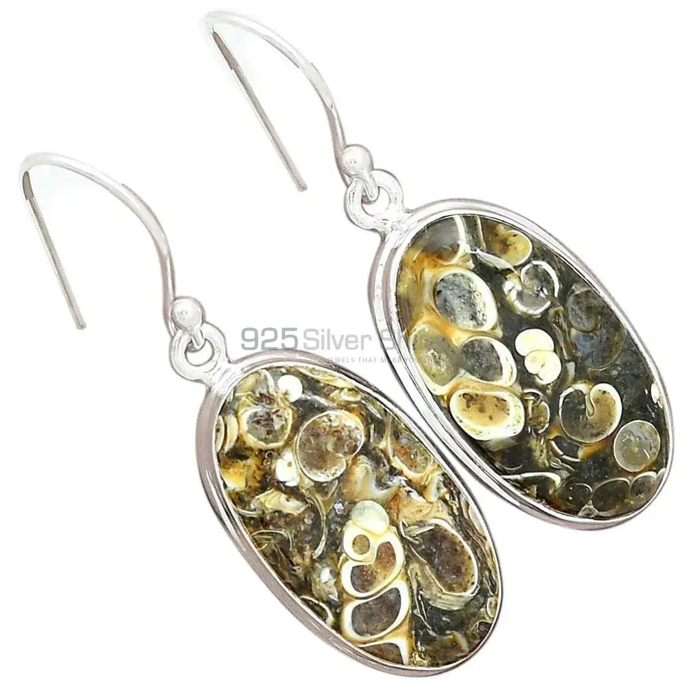 925 Sterling Silver Earrings In Natural Turtella Jasper Gemstone 925SE2594_5