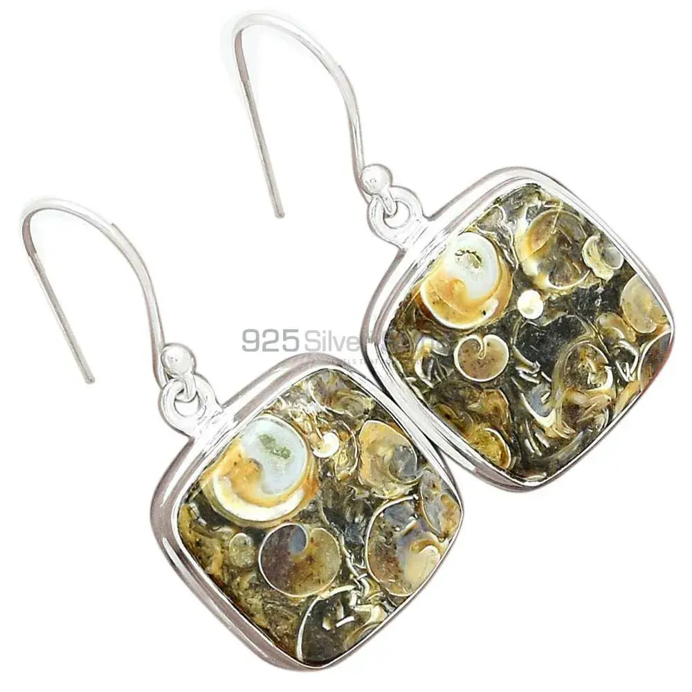 925 Sterling Silver Earrings In Natural Turtella Jasper Gemstone 925SE2594_7