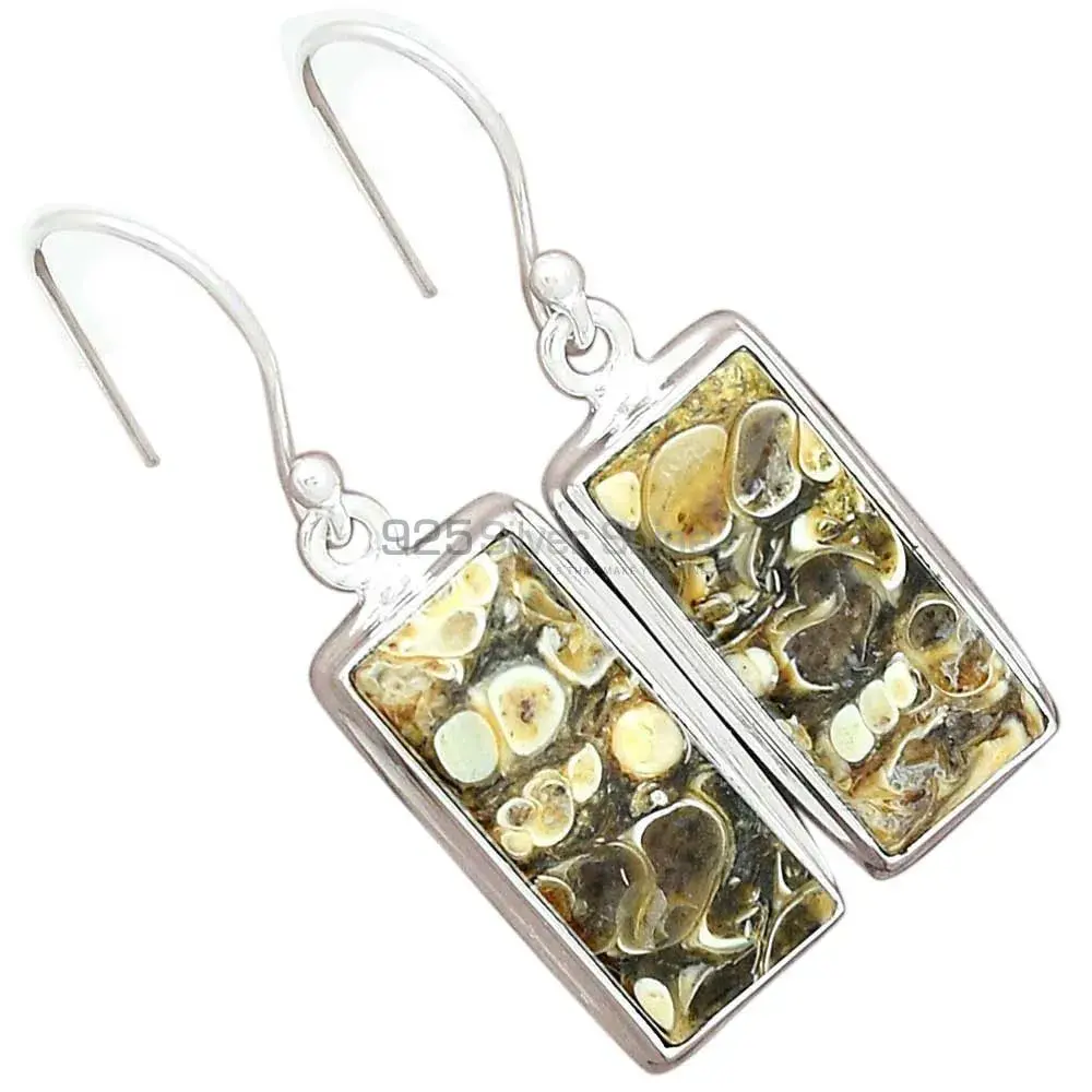 925 Sterling Silver Earrings In Natural Turtella Jasper Gemstone 925SE2594_8