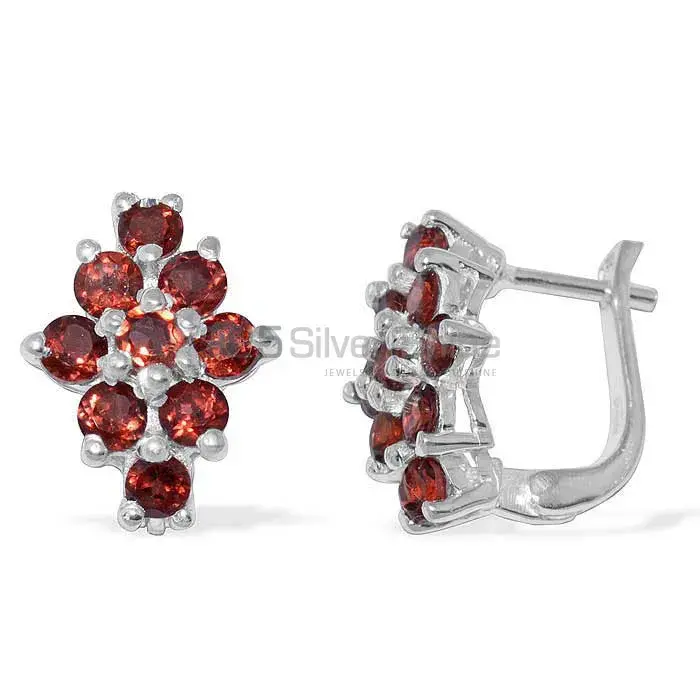 925 Sterling Silver Earrings Exporters In Semi Precious Garnet Gemstone 925SE880