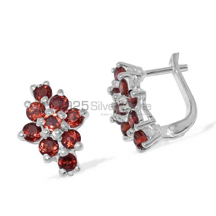 925 Sterling Silver Earrings Exporters In Semi Precious Garnet Gemstone 925SE880_0