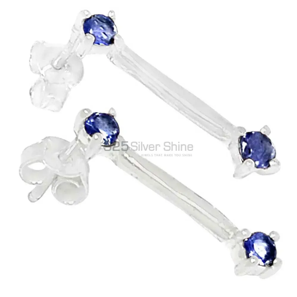 925 Sterling Silver Earrings Exporters In Semi Precious Iolite Gemstone 925SE643