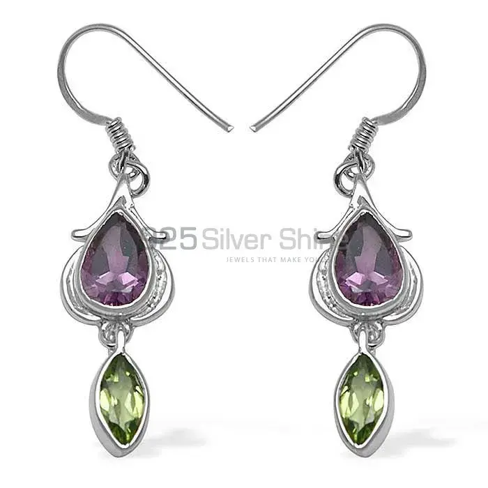 925 Sterling Silver Earrings Exporters In Semi Precious Multi Gemstone 925SE801_0