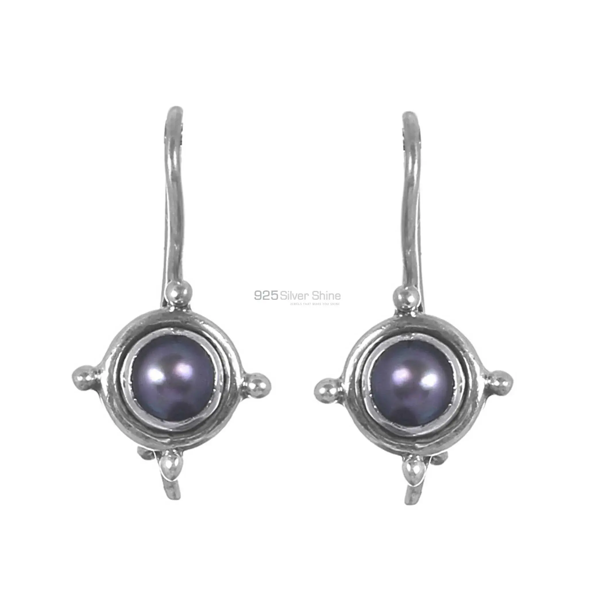 925 Sterling Silver Earrings In Semi Precious Pearl Gemstone 925SE248_0