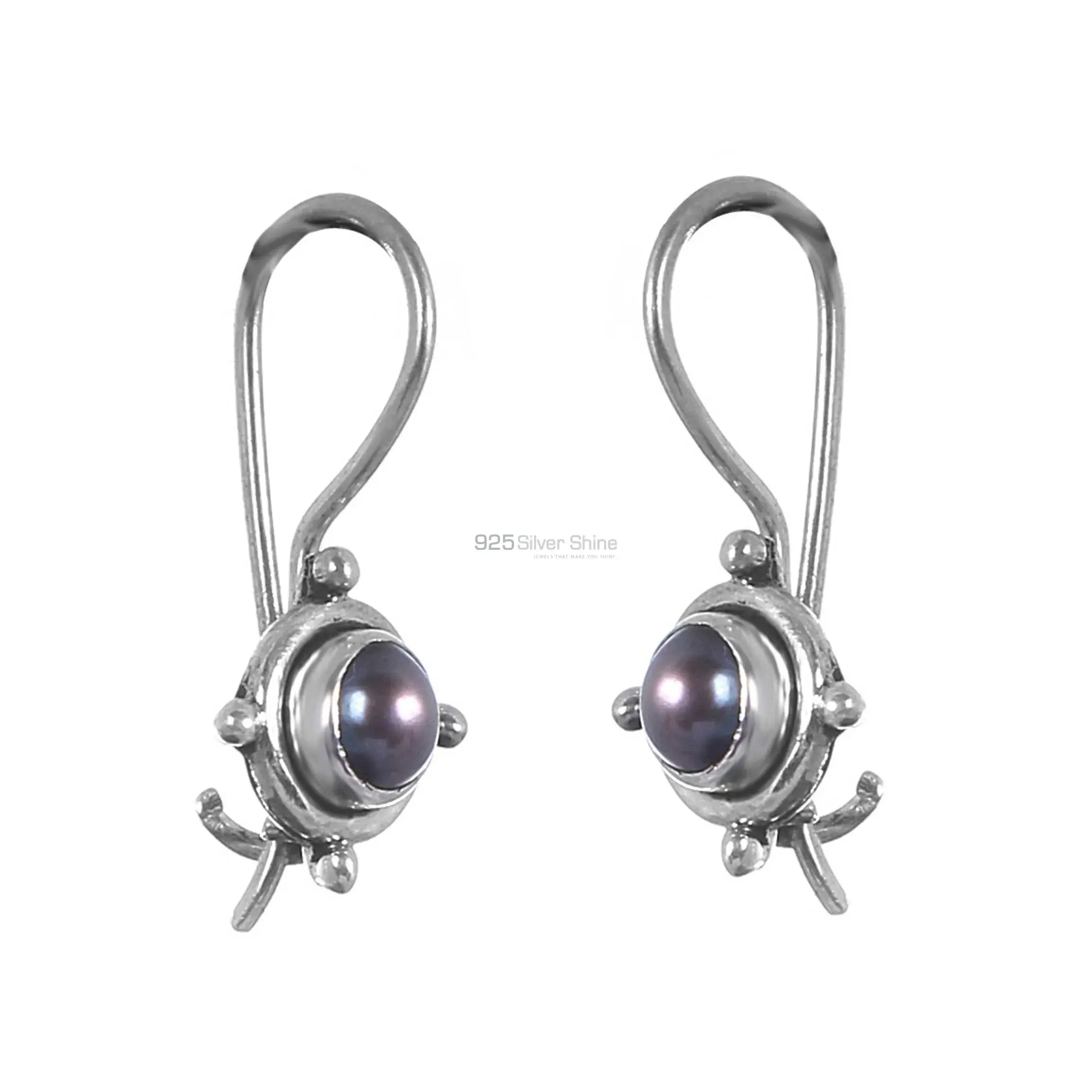 925 Sterling Silver Earrings Exporters In Semi Precious Pearl Gemstone 925SE248_0