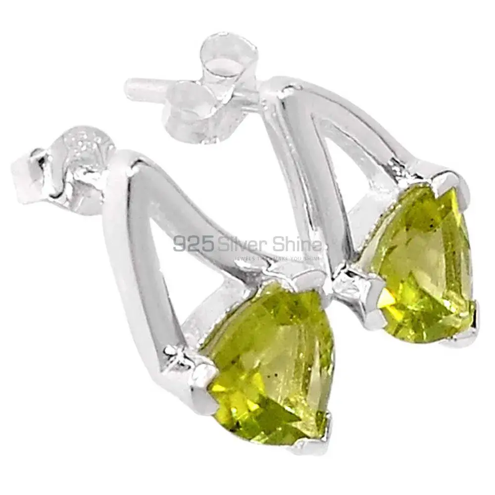 925 Sterling Silver Earrings Exporters In Semi Precious Peridot Gemstone 925SE406