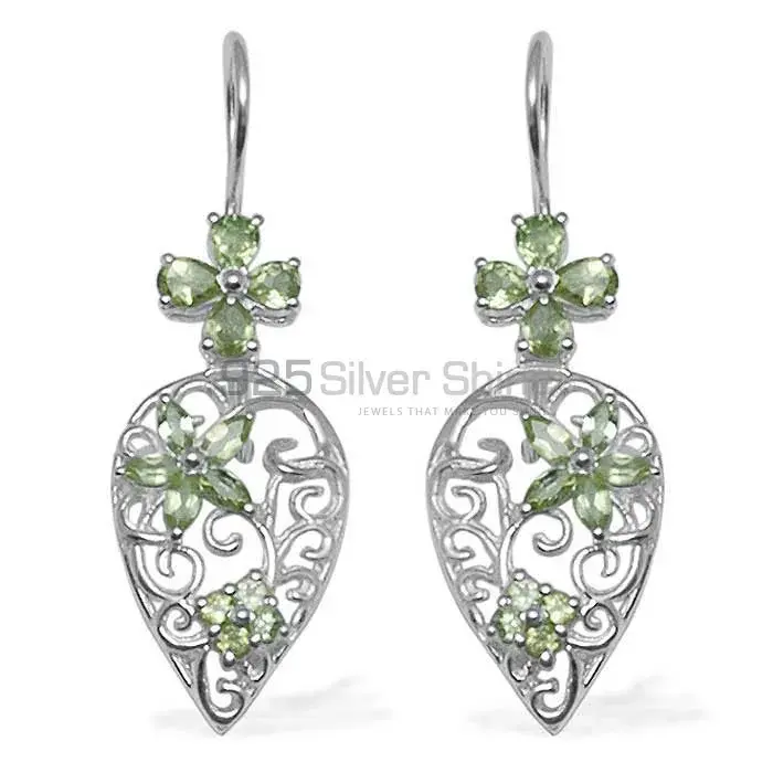 925 Sterling Silver Earrings Exporters In Semi Precious Peridot Gemstone 925SE722