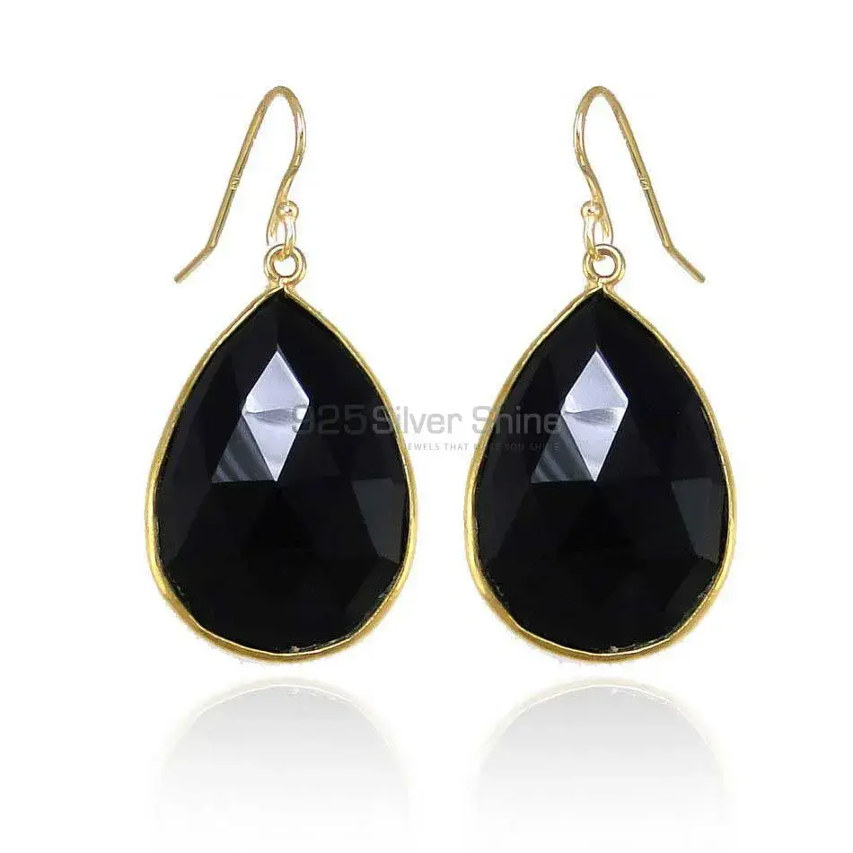 925 Sterling Silver Earrings In Genuine Black Onyx Gemstone 925SE1915_0
