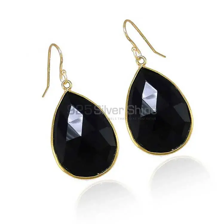 925 Sterling Silver Earrings In Genuine Black Onyx Gemstone 925SE1915_0