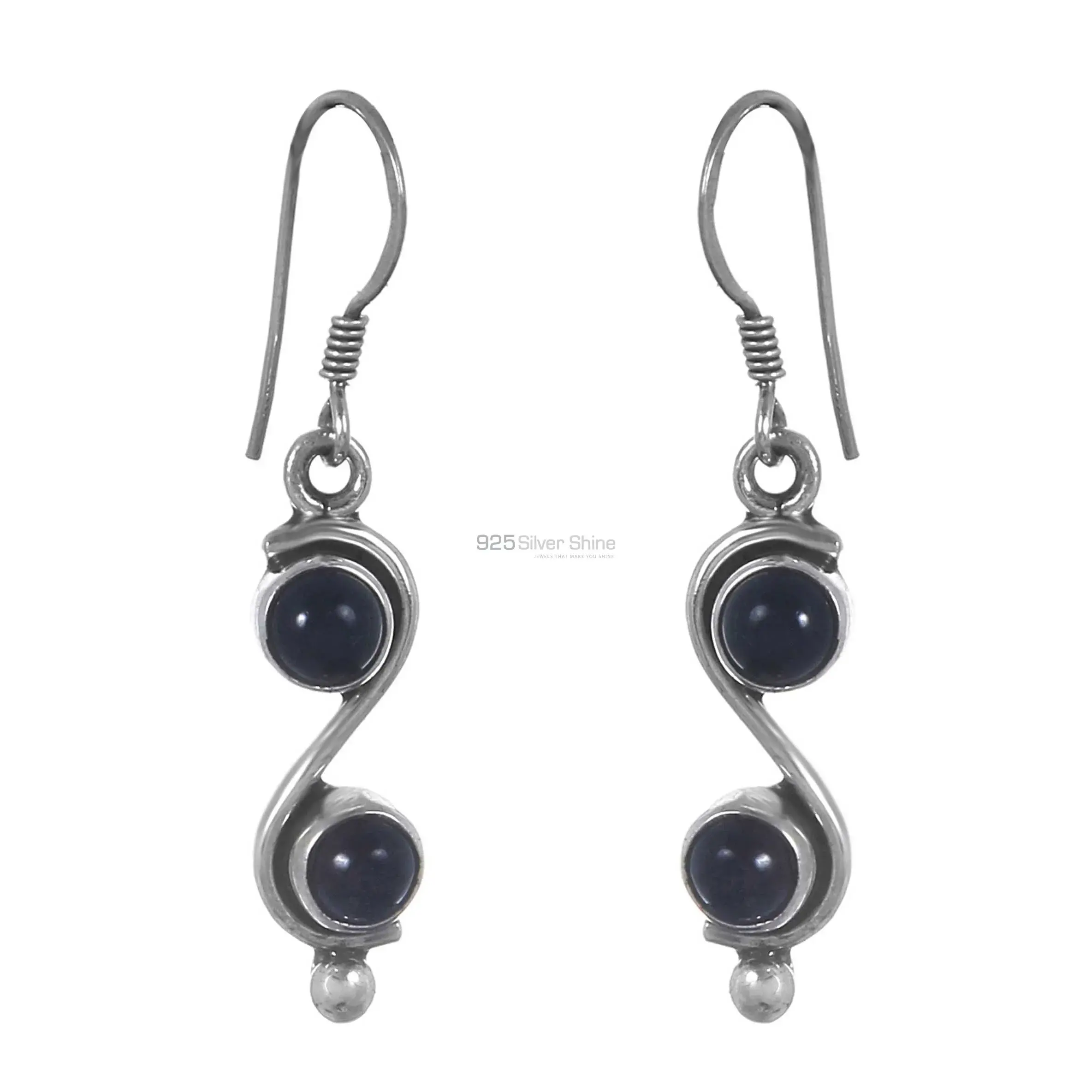 925 Sterling Silver Earrings In Genuine Lapis Lazuli Gemstone 925SE301_0