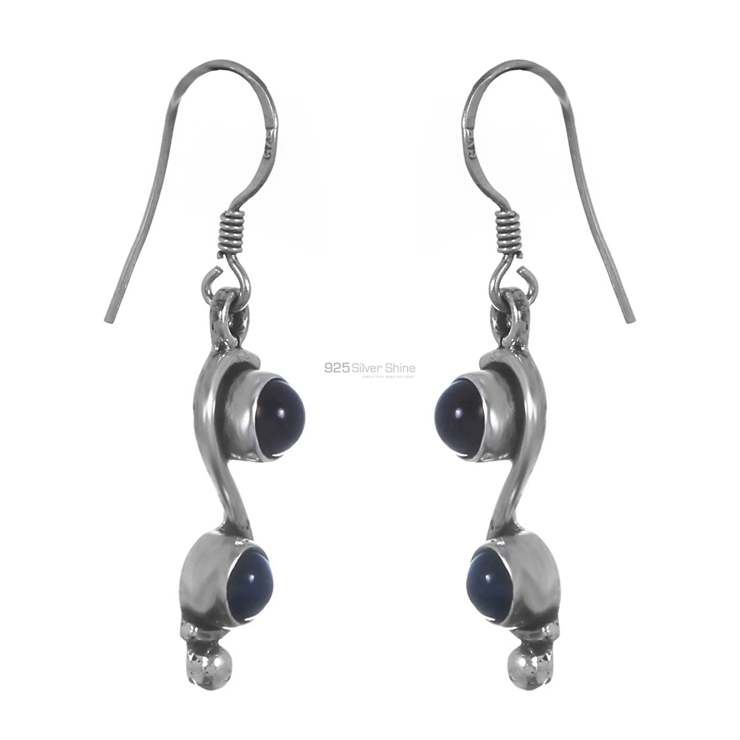 925 Sterling Silver Earrings In Genuine Lapis Lazuli Gemstone 925SE301_1