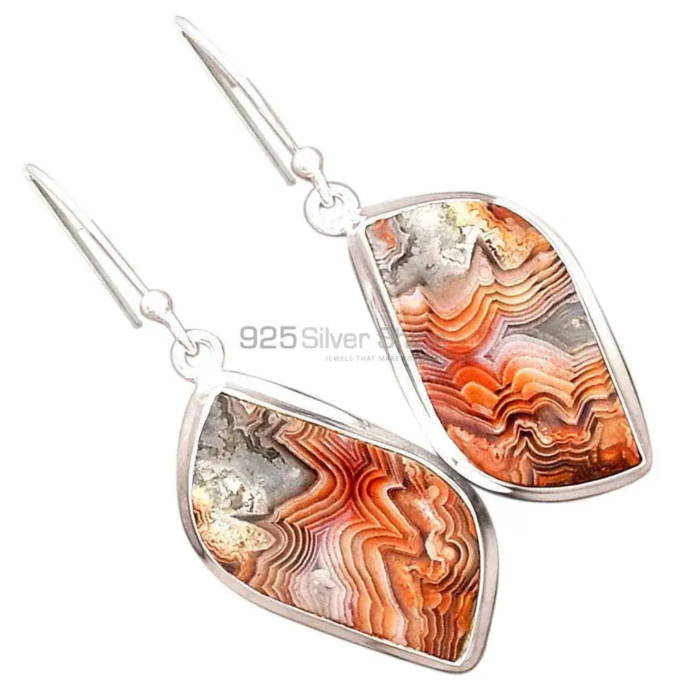 925 Sterling Silver Earrings In Genuine Mexican Laguna Lace Gemstone 925SE2253_1