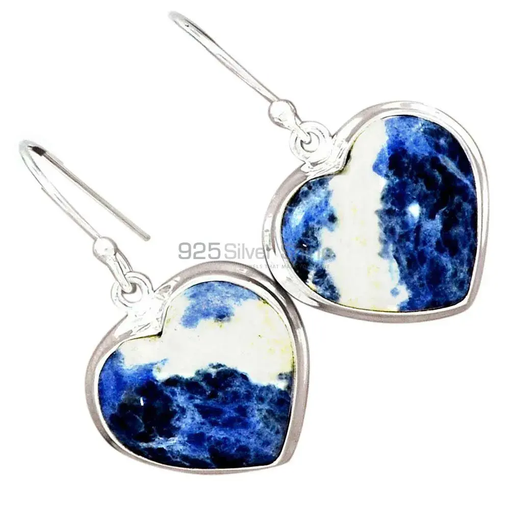 925 Sterling Silver Earrings In Genuine Sodalite Gemstone 925SE2411_7