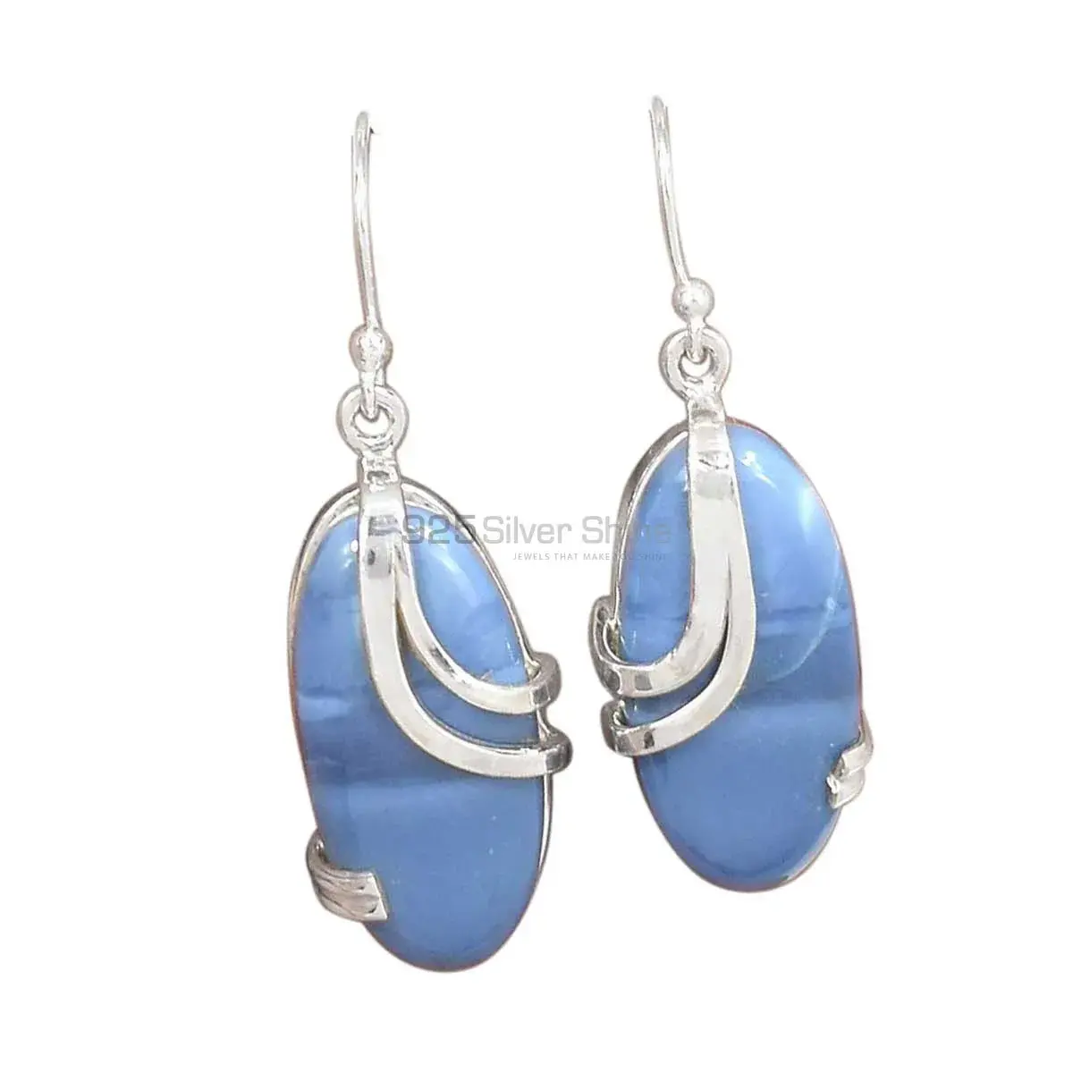 925 Sterling Silver Earrings In Natural Agate Gemstone 925SE2093_0
