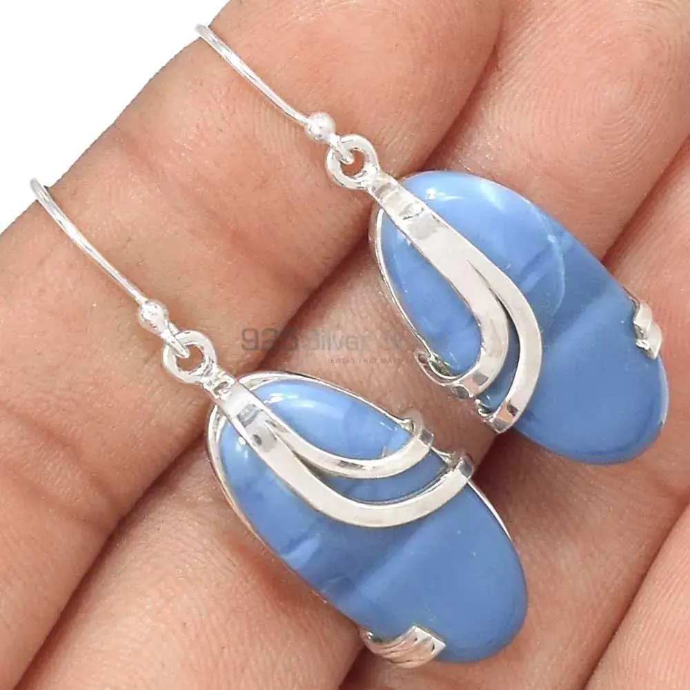 925 Sterling Silver Earrings In Natural Agate Gemstone 925SE2093_0