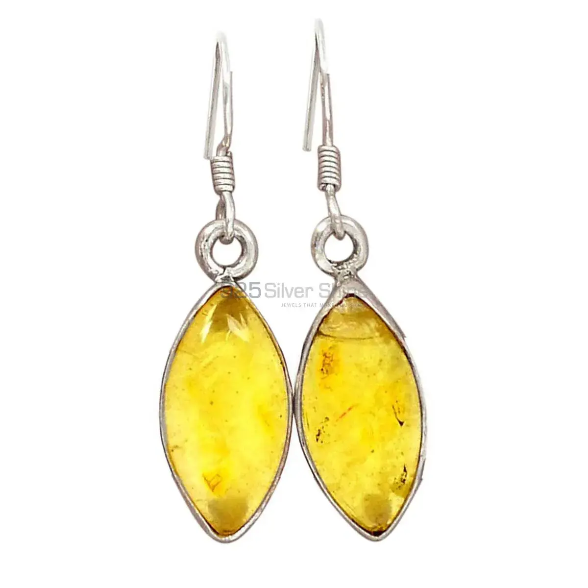 925 Sterling Silver Earrings In Natural Citrine Gemstone 925SE2750_0