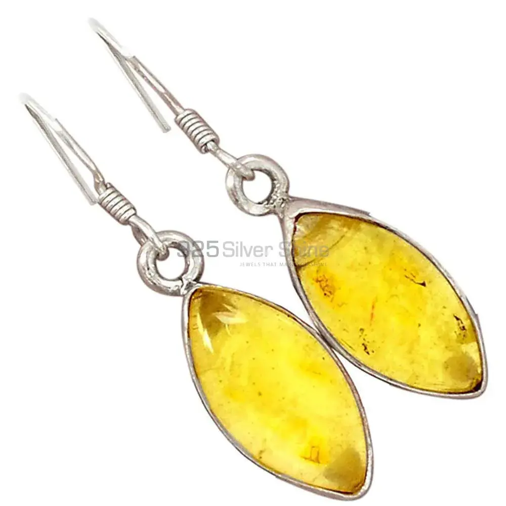 925 Sterling Silver Earrings In Natural Citrine Gemstone 925SE2750_1