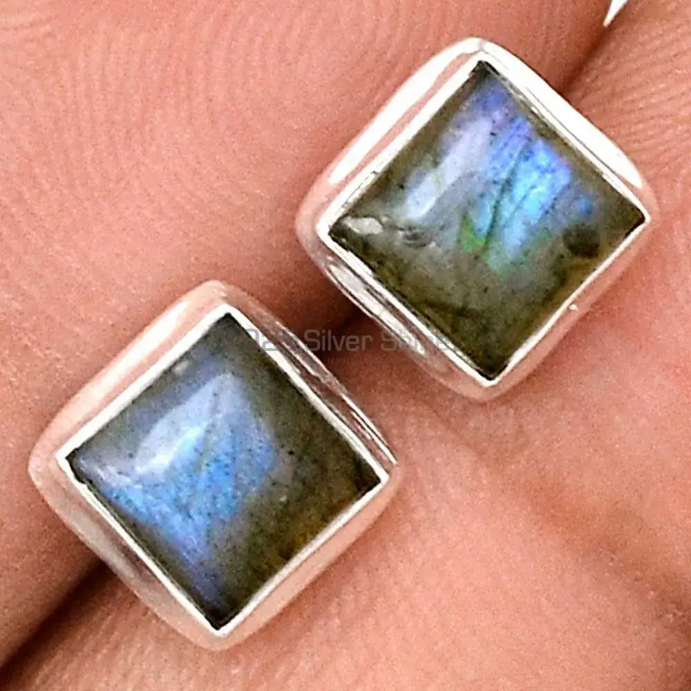 925 Sterling Silver Earrings In Natural Labradorite Gemstone 925SE2251_1