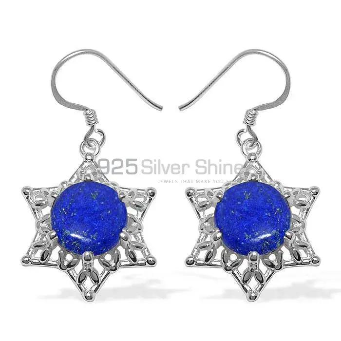 925 Sterling Silver Earrings In Natural Lapis Lazuli Gemstone 925SE1089_0
