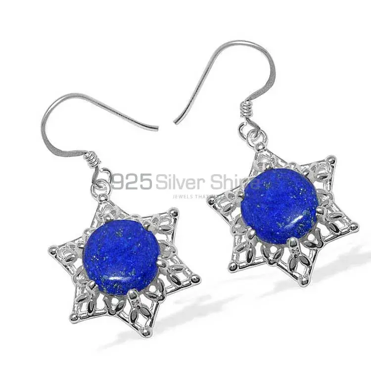 925 Sterling Silver Earrings In Natural Lapis Lazuli Gemstone 925SE1089_0
