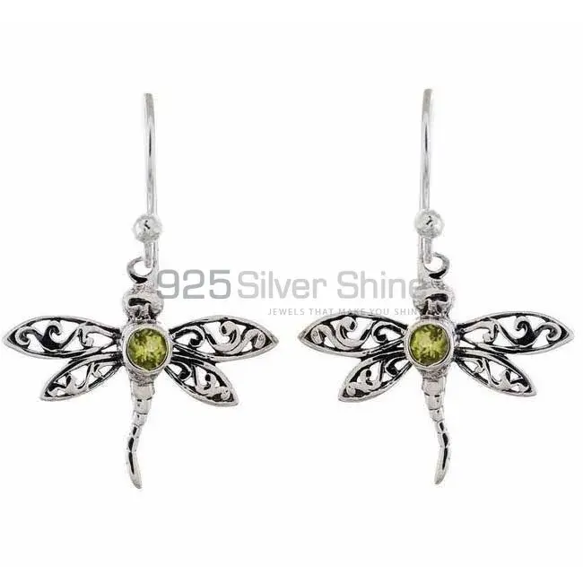 925 Sterling Silver Earrings In Natural Peridot Gemstone 925SE1159