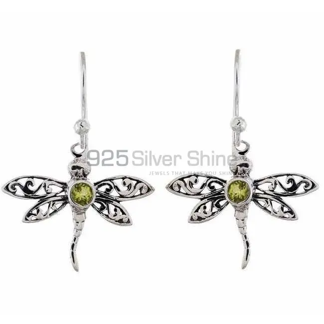 925 Sterling Silver Earrings In Natural Peridot Gemstone 925SE1159_0