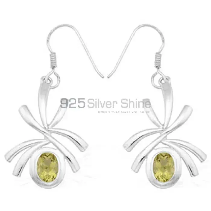 925 Sterling Silver Earrings In Natural Peridot Gemstone 925SE931