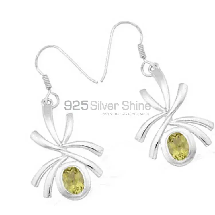 925 Sterling Silver Earrings In Natural Peridot Gemstone 925SE931_0
