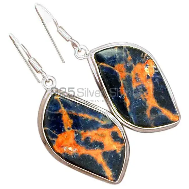 925 Sterling Silver Earrings In Natural Sodalite Gemstone 925SE2330_3