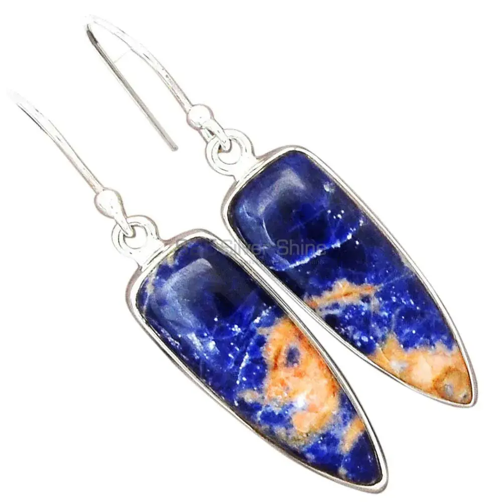 925 Sterling Silver Earrings In Natural Sodalite Gemstone 925SE2330_8