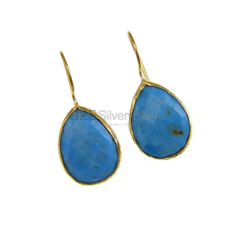 925 Sterling Silver Earrings In Natural Turquoise Gemstone 925SE1913_1