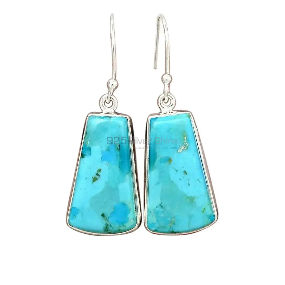 925 Sterling Silver Earrings In Natural Turquoise Gemstone 925SE2806_0
