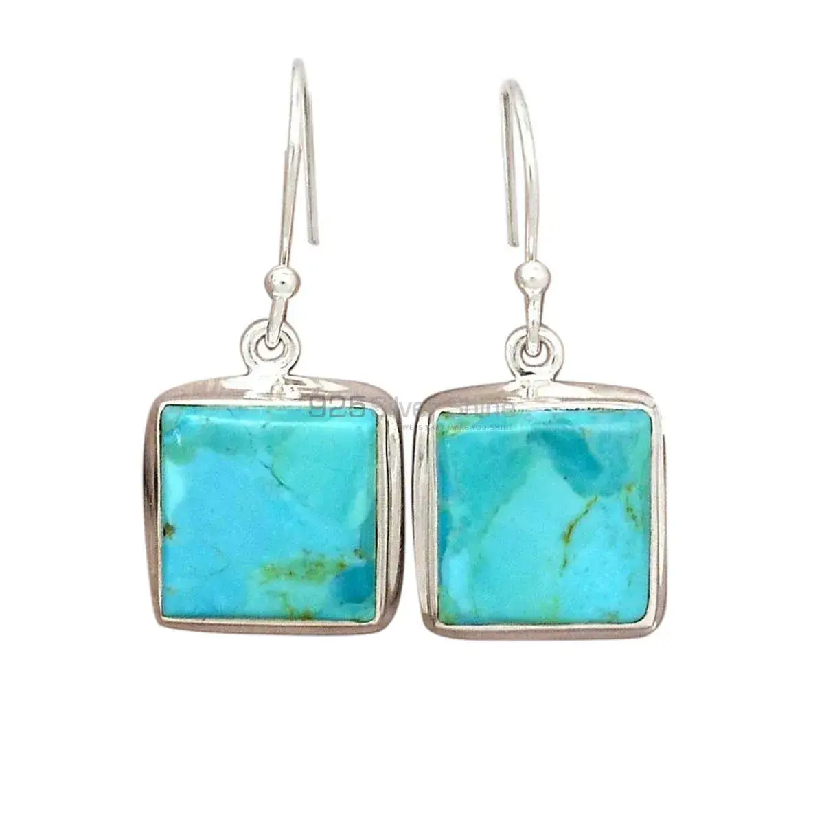 925 Sterling Silver Earrings In Natural Turquoise Gemstone 925SE2806_0