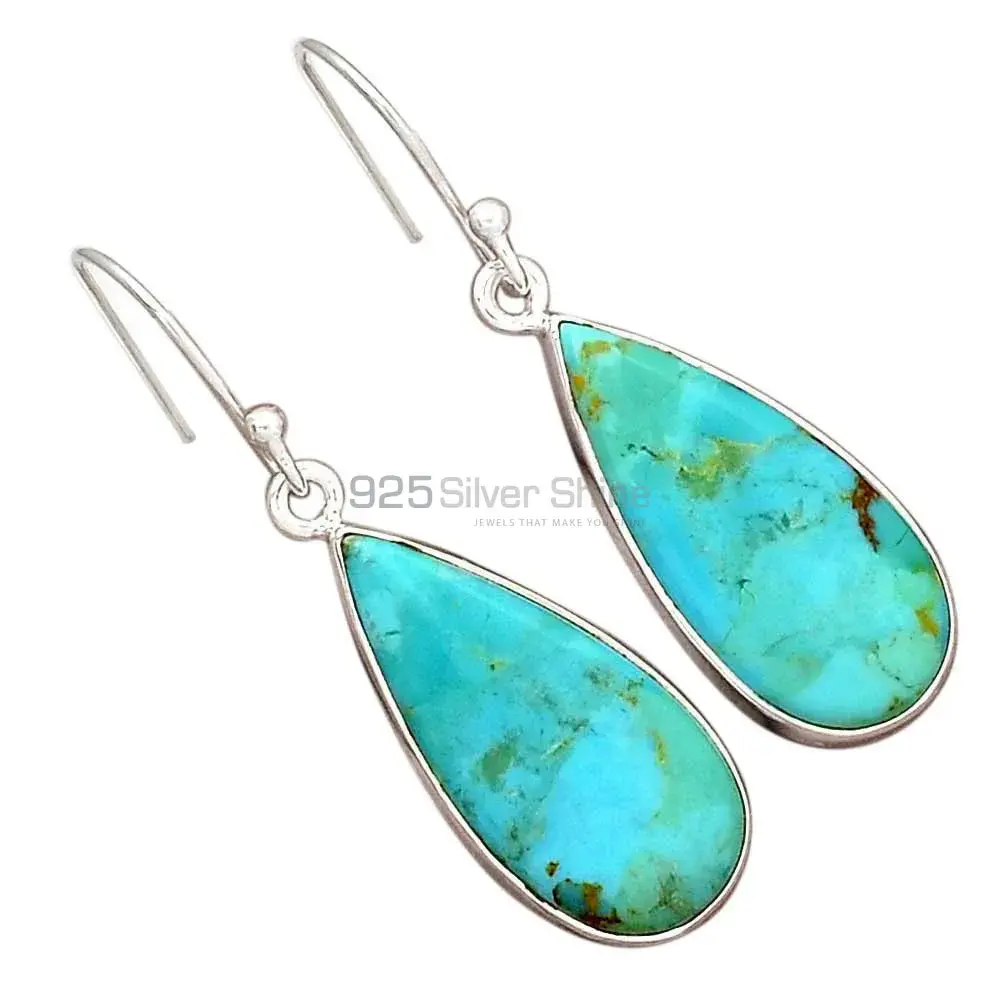 925 Sterling Silver Earrings In Natural Turquoise Gemstone 925SE2806_9