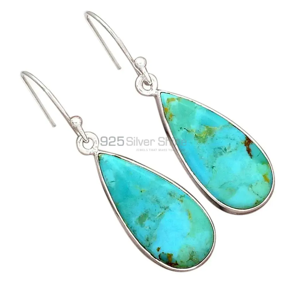 925 Sterling Silver Earrings In Natural Turquoise Gemstone 925SE2806_10