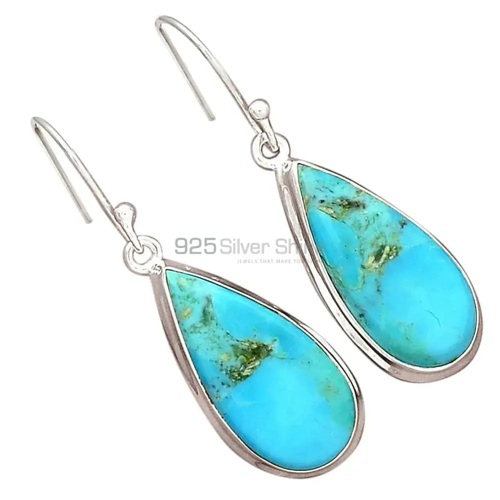 925 Sterling Silver Earrings In Natural Turquoise Gemstone 925SE2806_10