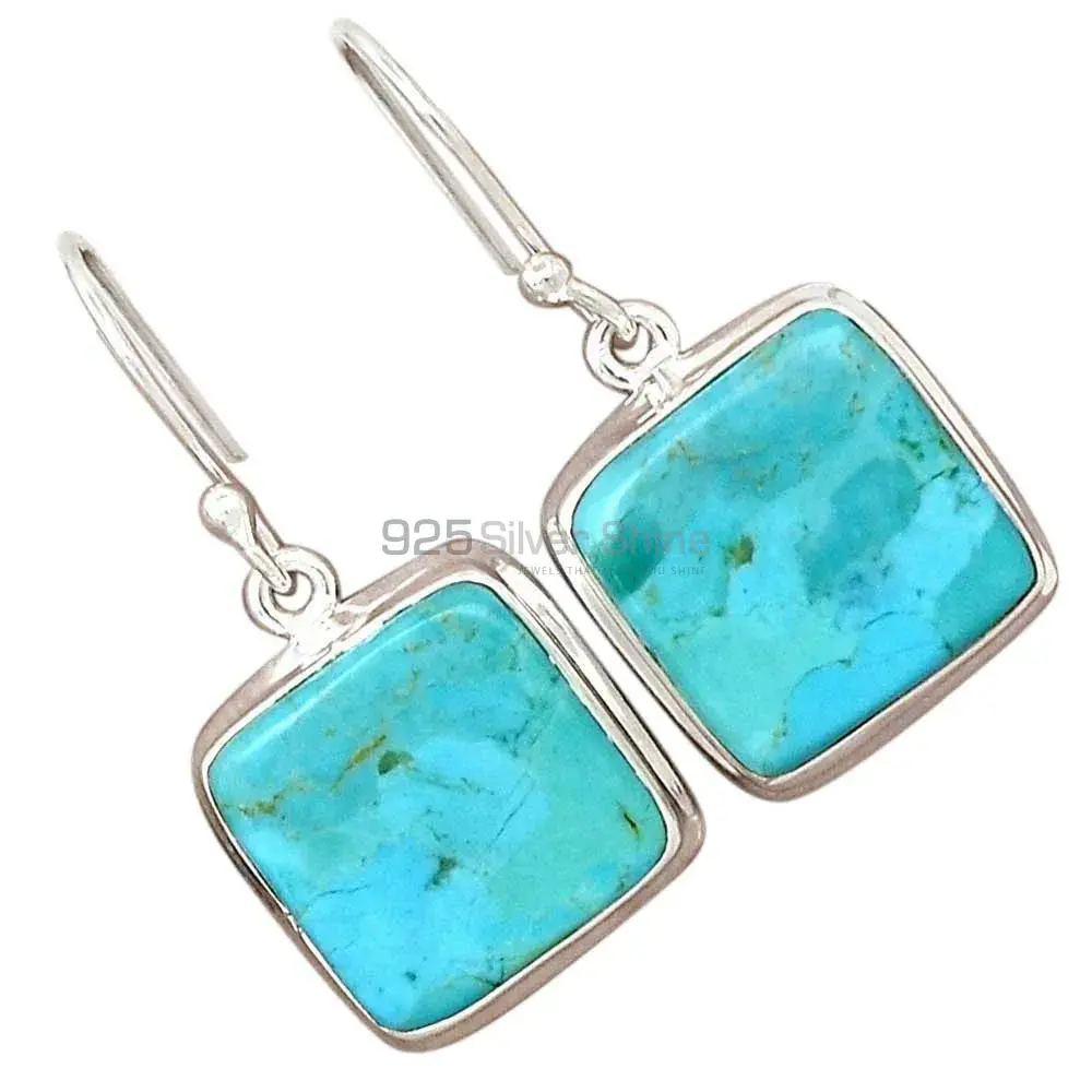 925 Sterling Silver Earrings In Natural Turquoise Gemstone 925SE2806_2