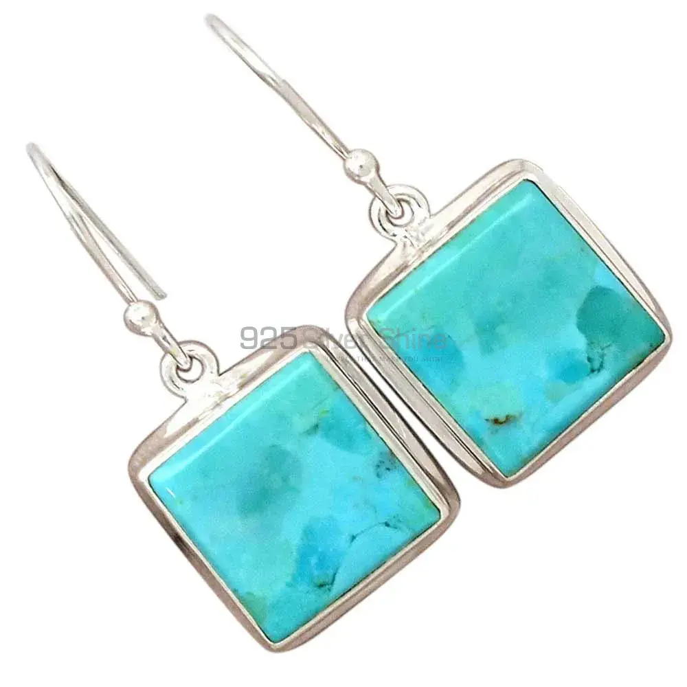925 Sterling Silver Earrings In Natural Turquoise Gemstone 925SE2806_3