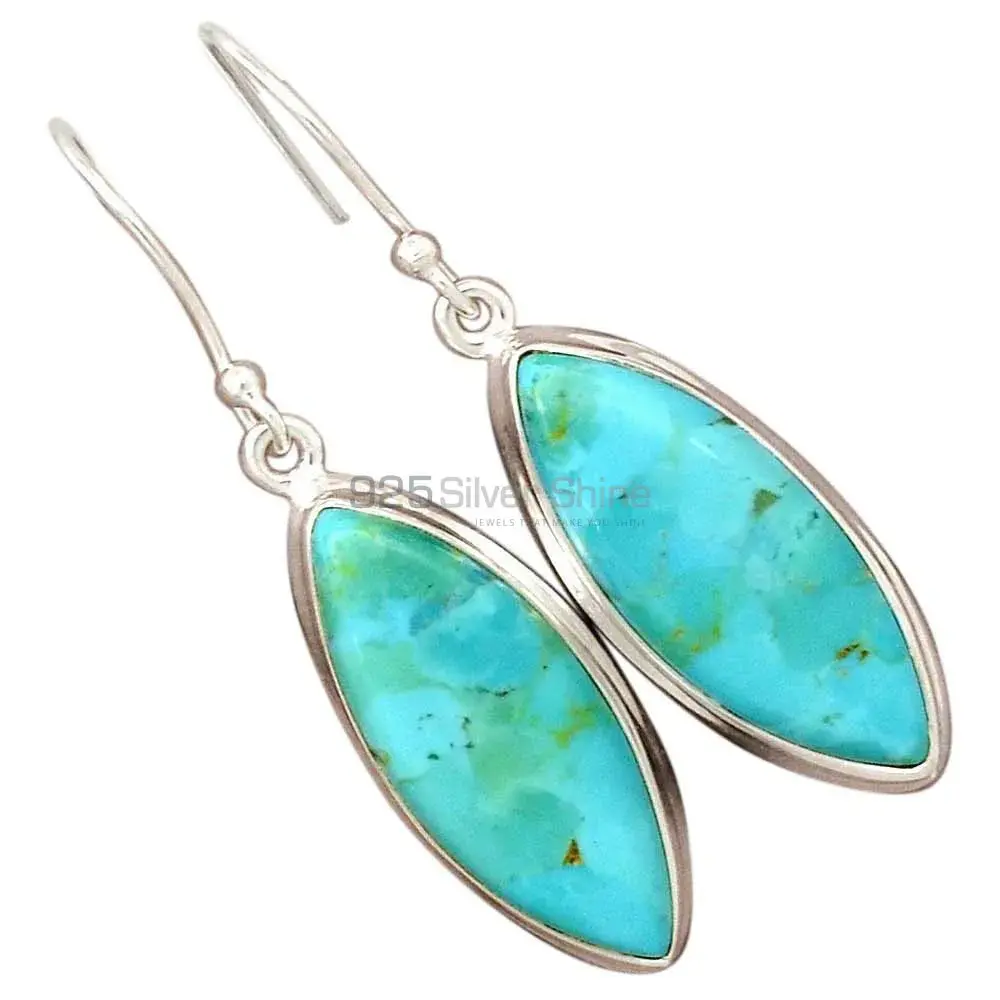925 Sterling Silver Earrings In Natural Turquoise Gemstone 925SE2806_4