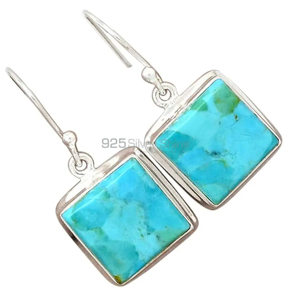 925 Sterling Silver Earrings In Natural Turquoise Gemstone 925SE2806_6
