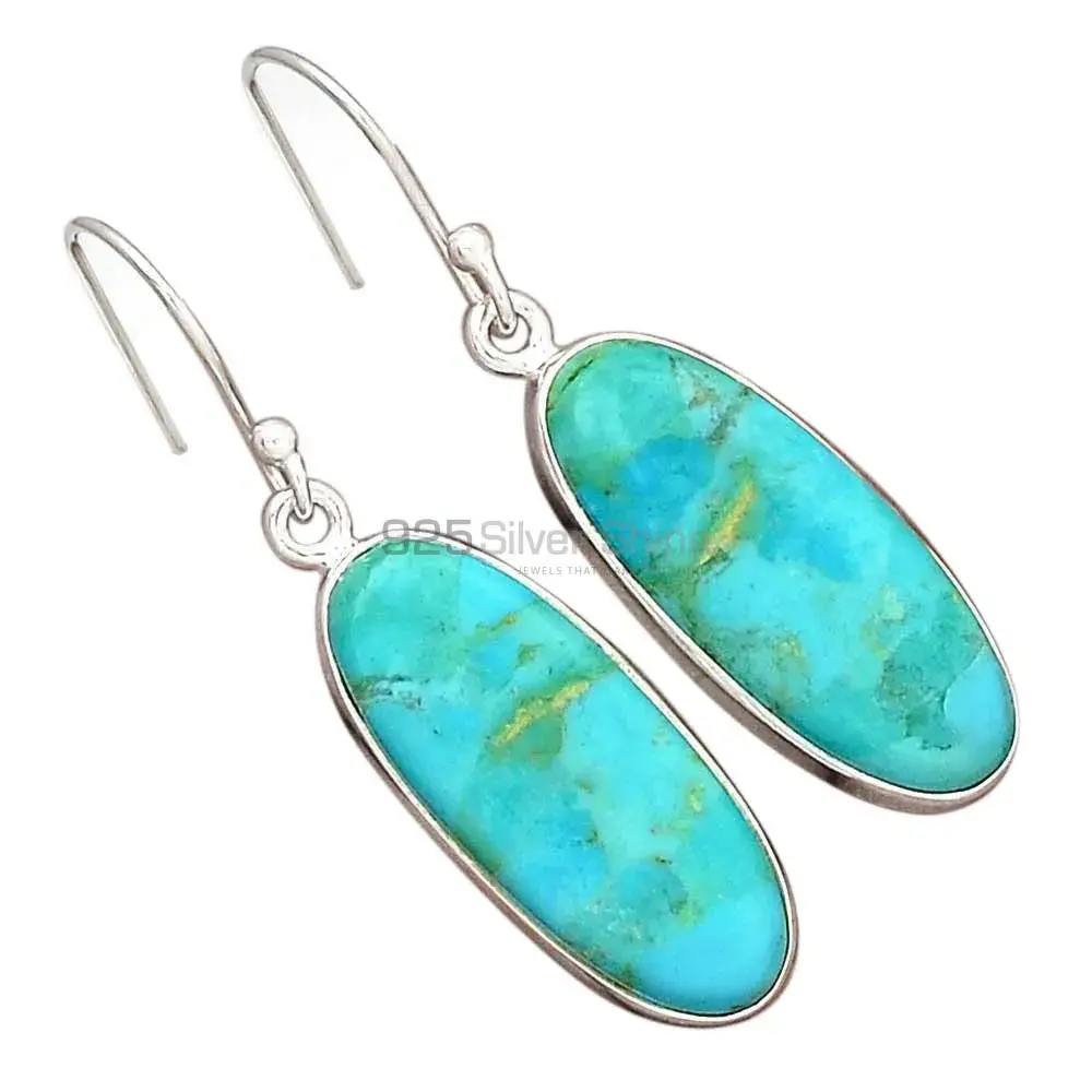 925 Sterling Silver Earrings In Natural Turquoise Gemstone 925SE2806_6