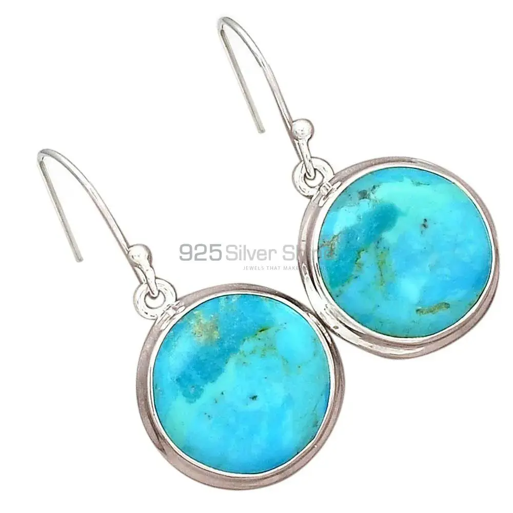 925 Sterling Silver Earrings In Natural Turquoise Gemstone 925SE2806_8