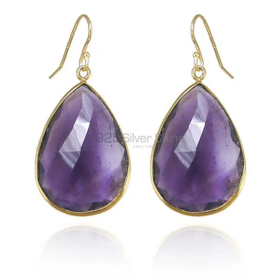 925 Sterling Silver Earrings In Semi Precious Amethyst Gemstone 925SE1914_0