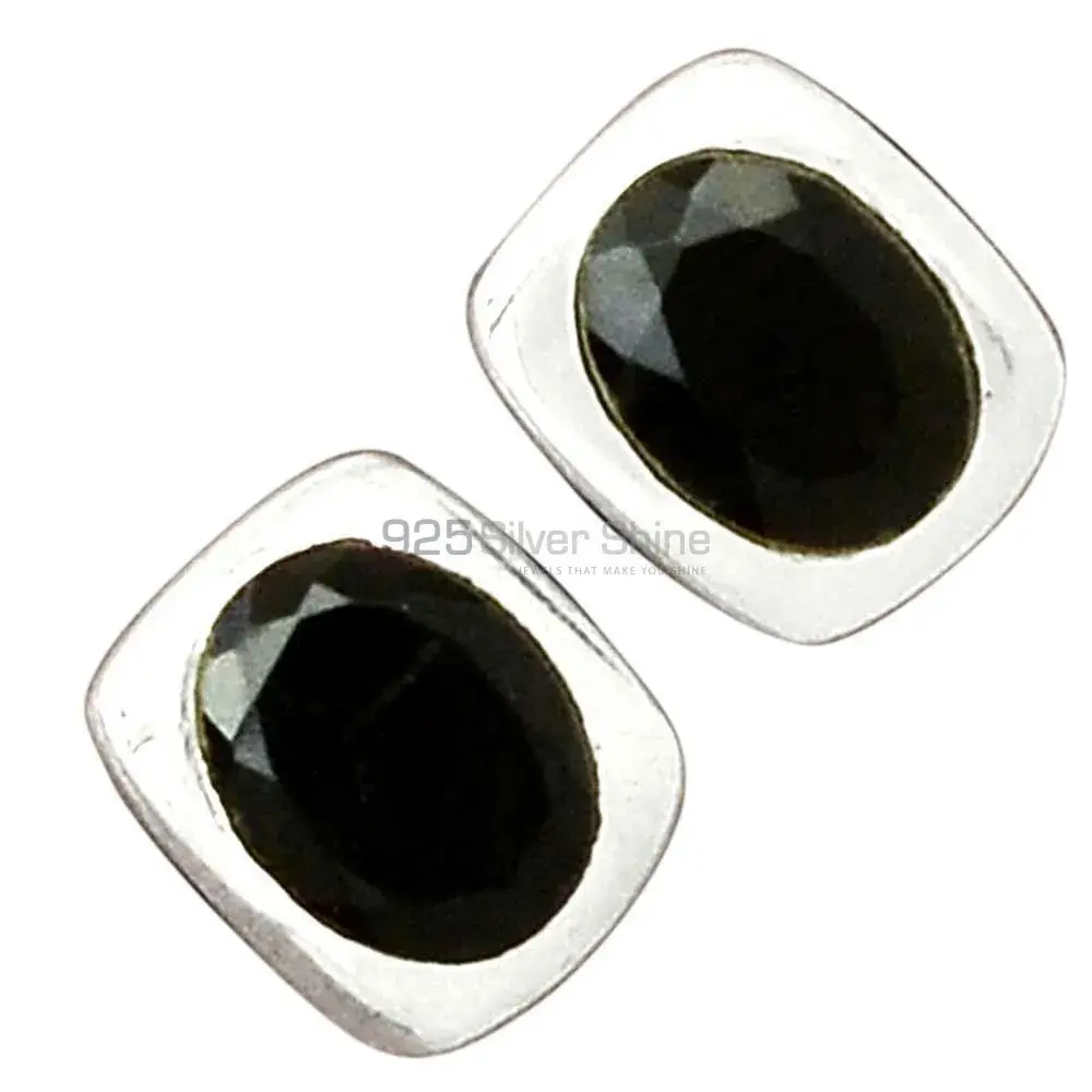 925 Sterling Silver Earrings In Semi Precious Black Onyx Gemstone 925SE2715_0
