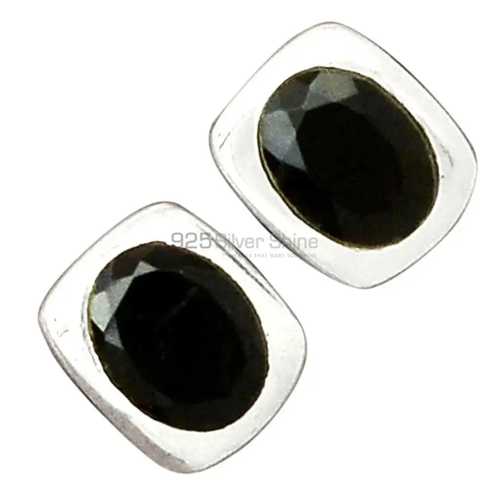 925 Sterling Silver Earrings In Semi Precious Black Onyx Gemstone 925SE2715_1