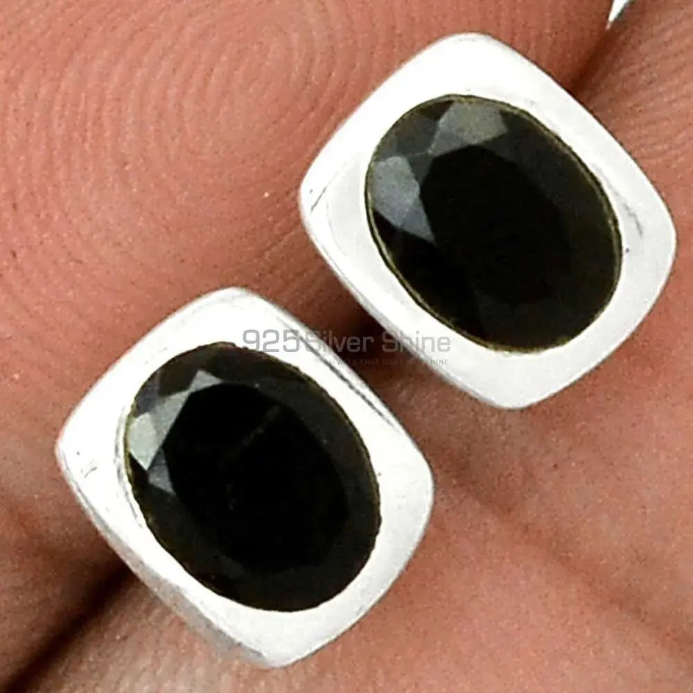 925 Sterling Silver Earrings In Semi Precious Black Onyx Gemstone 925SE2715_1