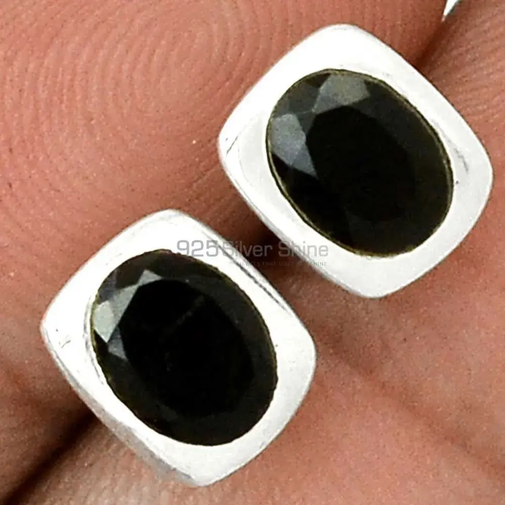 925 Sterling Silver Earrings In Semi Precious Black Onyx Gemstone 925SE2715_2