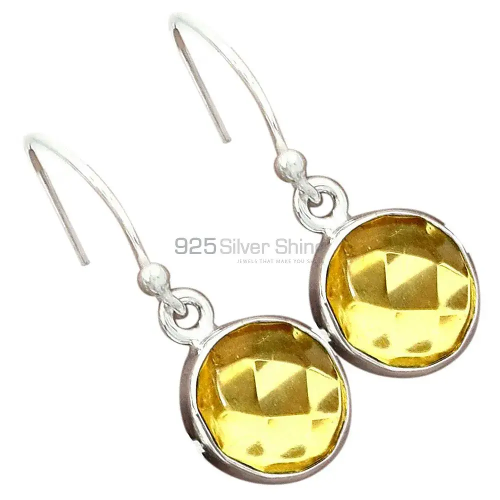 925 Sterling Silver Earrings In Semi Precious Citrine Gemstone 925SE2751_0